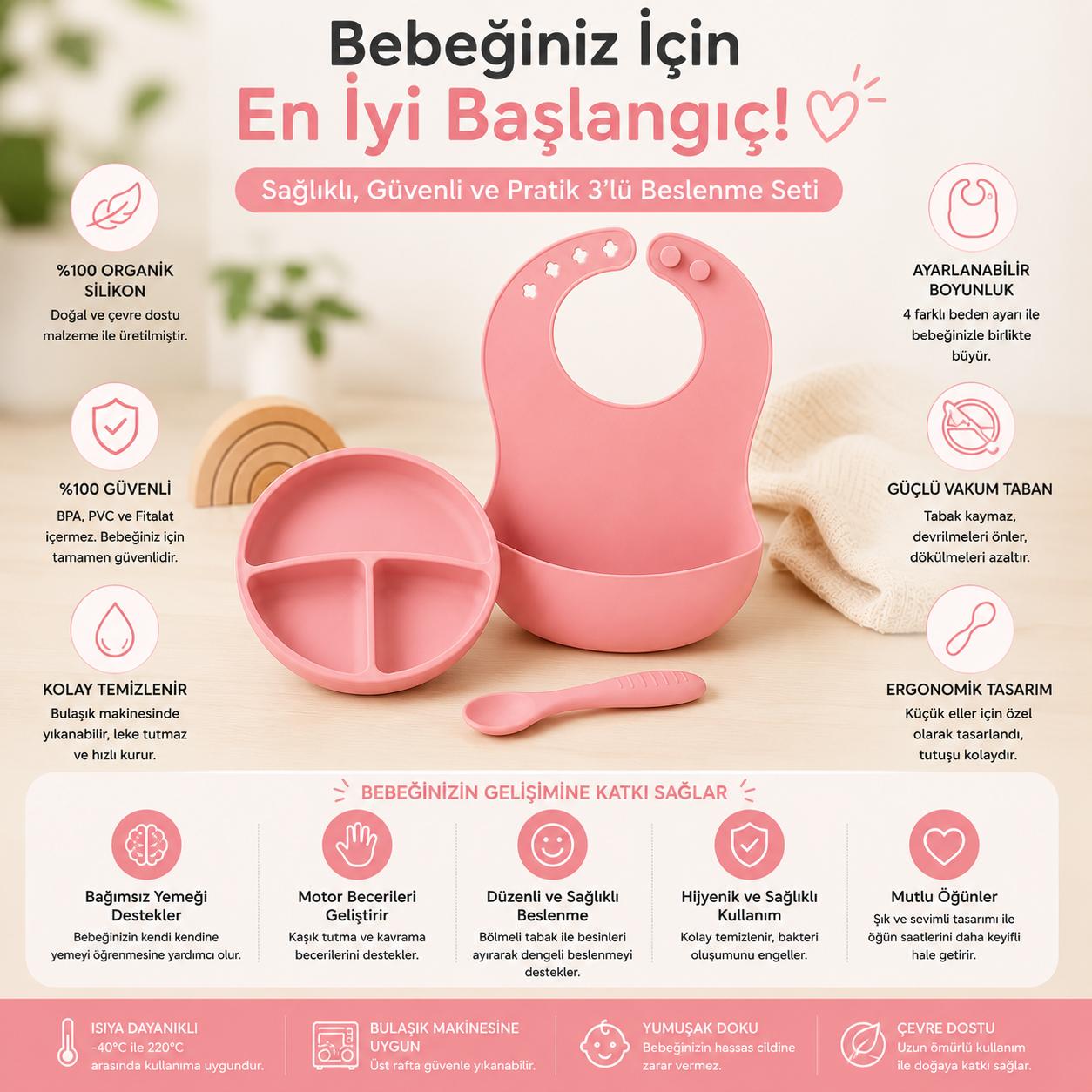 Bebivio Silikon Bebek Beslenme Seti