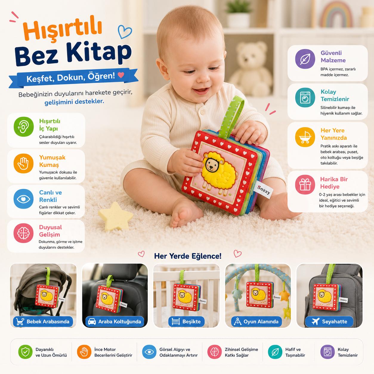 Bebivio Hışırtılı Bez Kitap