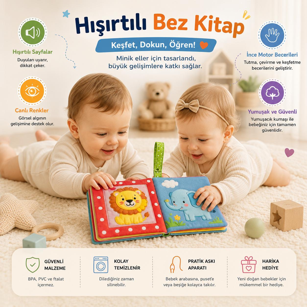 Bebivio Hışırtılı Bez Kitap