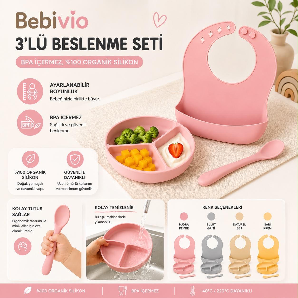 Bebivio Silikon Bebek Beslenme Seti